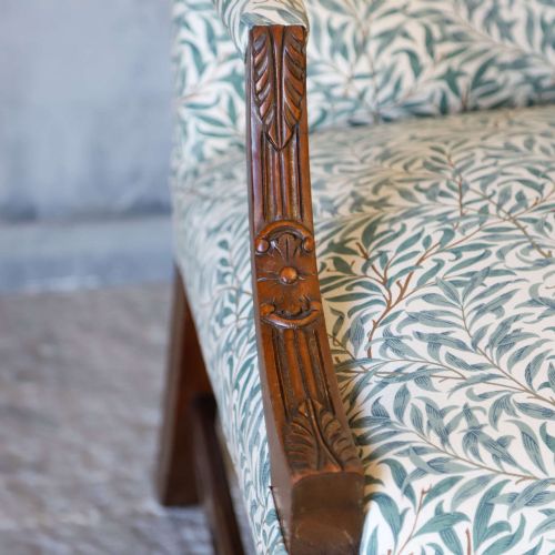 LARGE EARLY 20TH CENTURY C1920 OPEN ARMCHAIR GAINSBOROUGH STYLE - ADDITIONAL PHOTO 9