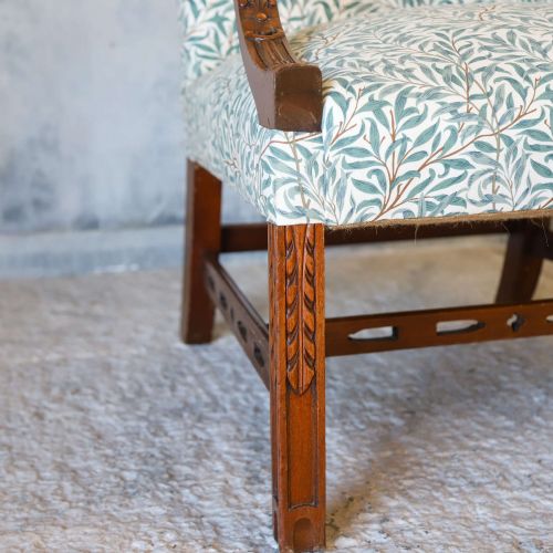 LARGE EARLY 20TH CENTURY C1920 OPEN ARMCHAIR GAINSBOROUGH STYLE - ADDITIONAL PHOTO 11
