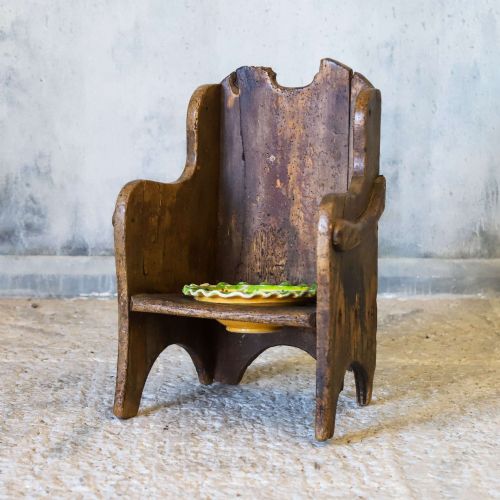 18THCENTURY WELSH PAINTED SYCAMORE CHILDS COMMODE CHAIR - ADDITIONAL PHOTO 1
