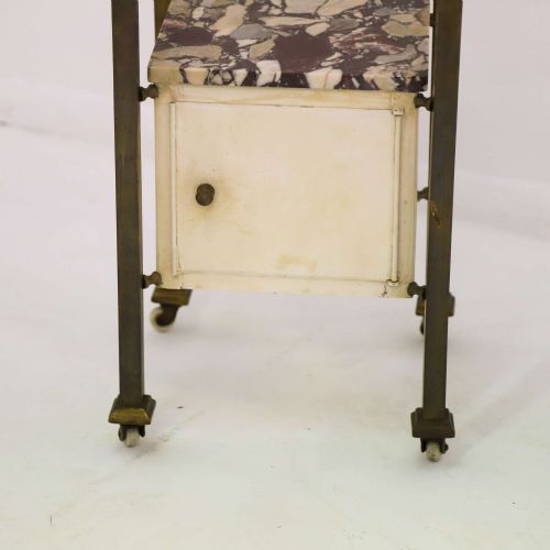 EARLY 20TH CENTURY FRENCH BRASS ARABESCATO VIOLA MARBLE NIGHTSTAND - ADDITIONAL PHOTO 8
