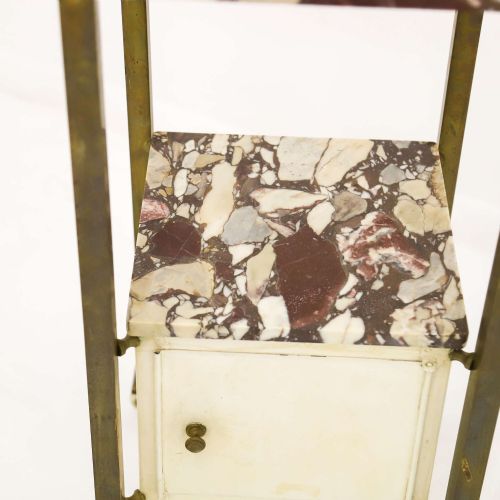 EARLY 20TH CENTURY FRENCH BRASS ARABESCATO VIOLA MARBLE NIGHTSTAND - ADDITIONAL PHOTO 9