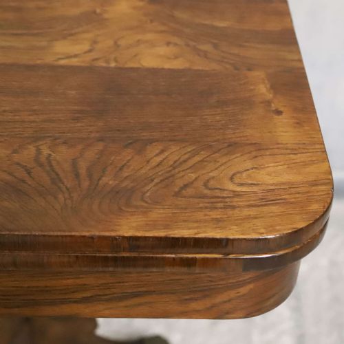 REGENCY ROSEWOOD TEA TABLE WITH FOLDOVER TOP AND ORIGINAL BRASS CASTORS - ADDITIONAL PHOTO 12