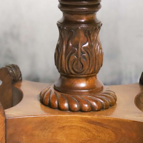 REGENCY ROSEWOOD TEA TABLE WITH FOLDOVER TOP AND ORIGINAL BRASS CASTORS - ADDITIONAL PHOTO 15