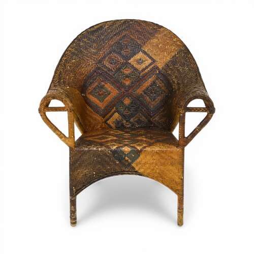 DECORATIVE EARLY 20THCENTURY ARTS CRAFTS WICKER RATTAN ARMCHAIR BY DRYAD CO