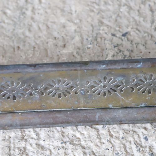 ENGLISH BRASS STEEL ART NOUVEAU FIREPLACE FENDER WONDERFULLY PATINATED C1890 - ADDITIONAL PHOTO 5