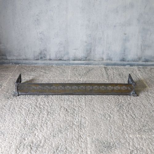 ENGLISH BRASS STEEL ART NOUVEAU FIREPLACE FENDER WONDERFULLY PATINATED C1890 - ADDITIONAL PHOTO 10