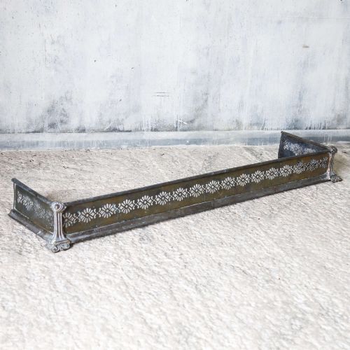 ENGLISH BRASS STEEL ART NOUVEAU FIREPLACE FENDER WONDERFULLY PATINATED C1890 - ADDITIONAL PHOTO 11