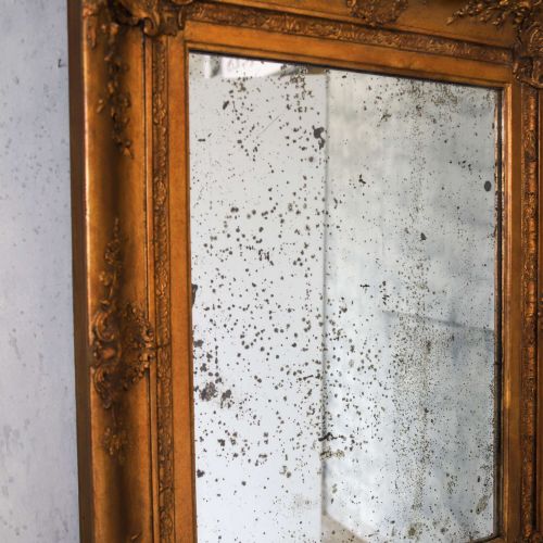 ENGLISH COUNTRY HOUSE OIL GILT MIRROR WITH FOXED PLATE EARLY 19TH CENTURY CIRCA 1830 - ADDITIONAL PHOTO 5