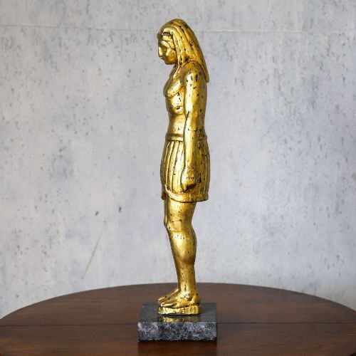 19TH CENTURY WOODEN GILT SHABTI ON GRANITE BASE GRAND TOUR EGYPTIAN REVIVAL FIGURE - ADDITIONAL PHOTO 5