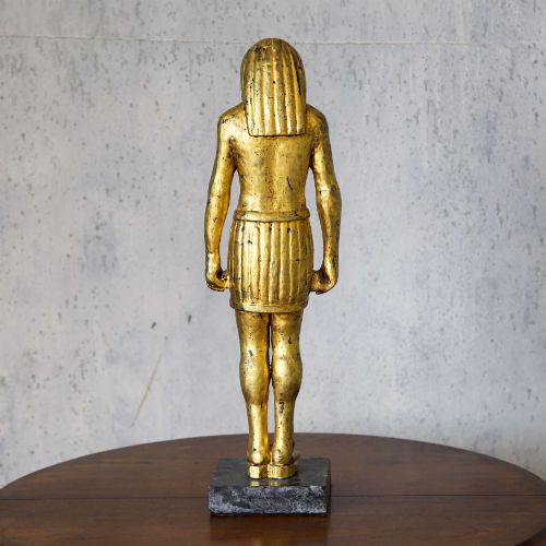 19TH CENTURY WOODEN GILT SHABTI ON GRANITE BASE GRAND TOUR EGYPTIAN REVIVAL FIGURE - ADDITIONAL PHOTO 6