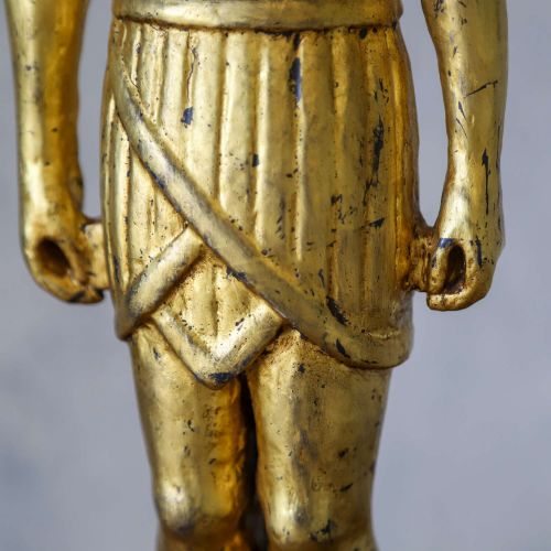 19TH CENTURY WOODEN GILT SHABTI ON GRANITE BASE GRAND TOUR EGYPTIAN REVIVAL FIGURE - ADDITIONAL PHOTO 8
