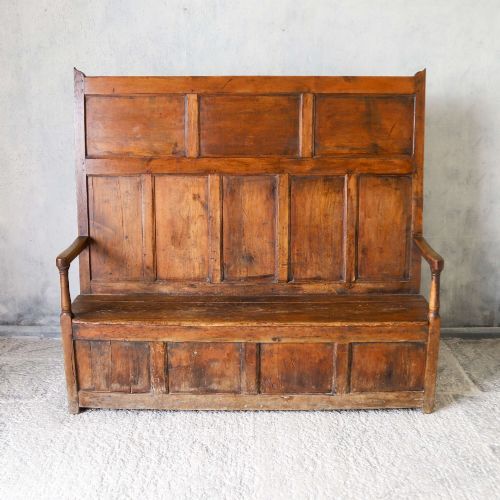 GEORGIAN PANELBACK HIGHBACK SETTLE - ADDITIONAL PHOTO 1
