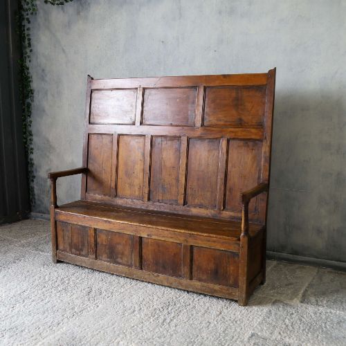 GEORGIAN PANELBACK HIGHBACK SETTLE - ADDITIONAL PHOTO 2