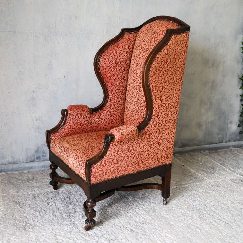 MID19THCENTURY ENGLISH CAROLEAN STYLE WING ARMCHAIR WITH PROVENANCE - ADDITIONAL PHOTO 12