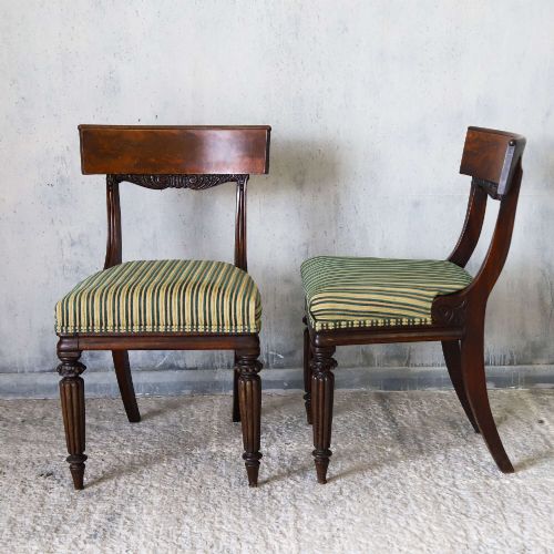 PAIR OF WILLIAM IV MAHOGANY SIDE CHAIRS WITH REGENCY STRIPE UPHOLSTERY C1830 - ADDITIONAL PHOTO 13