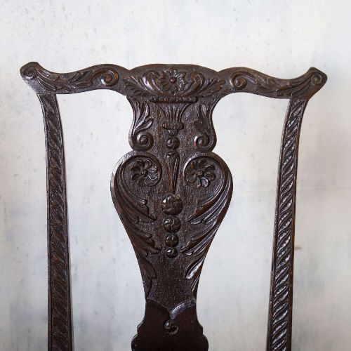 SCOTTISH CARVED OAK SIDE CHAIRS UPHOLSTERED IN ZOFFANY FABRIC 17801810 - ADDITIONAL PHOTO 3