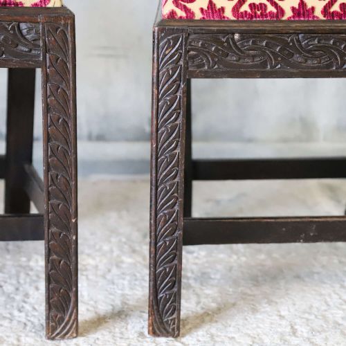 SCOTTISH CARVED OAK SIDE CHAIRS UPHOLSTERED IN ZOFFANY FABRIC 17801810 - ADDITIONAL PHOTO 5
