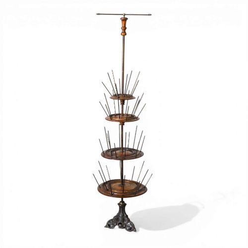 VICTORIAN COTTON REEL DISPLAY TREE WITH FOUR TIERS ENGLISH SHOP FITTING C1890