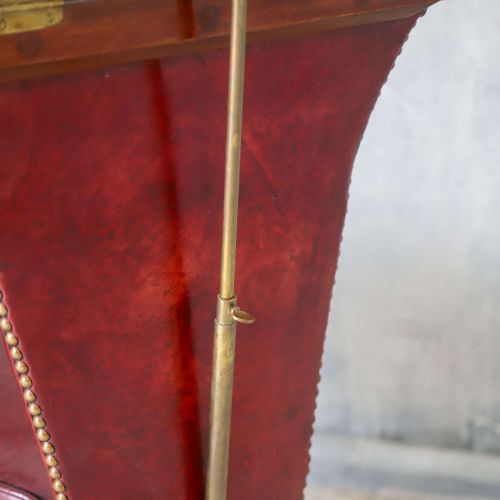 UNUSUAL SHERATON DESIGN READING CHAIR IN RED LEATHER ENGLISH CIRCA 1890 - ADDITIONAL PHOTO 11