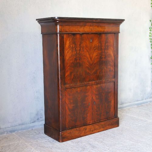 19TH C ALL ORIGINAL FRENCH SECRTAIRE ABATTANT CABINET MARBLE TOP SECRET DRAWERS - ADDITIONAL PHOTO 1