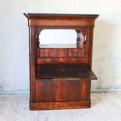 19TH C ALL ORIGINAL FRENCH SECRTAIRE ABATTANT CABINET MARBLE TOP SECRET DRAWERS - ADDITIONAL PHOTO 4