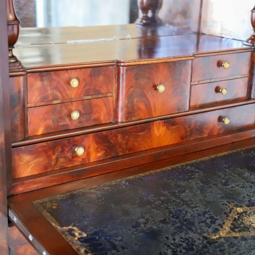 19TH C ALL ORIGINAL FRENCH SECRTAIRE ABATTANT CABINET MARBLE TOP SECRET DRAWERS - ADDITIONAL PHOTO 5