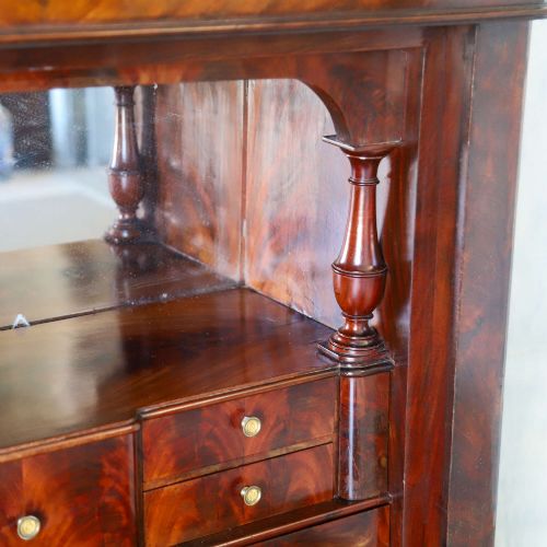 19TH C ALL ORIGINAL FRENCH SECRTAIRE ABATTANT CABINET MARBLE TOP SECRET DRAWERS - ADDITIONAL PHOTO 6