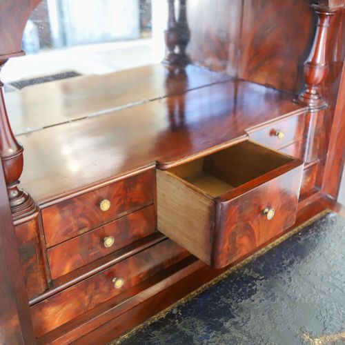 19TH C ALL ORIGINAL FRENCH SECRTAIRE ABATTANT CABINET MARBLE TOP SECRET DRAWERS - ADDITIONAL PHOTO 9