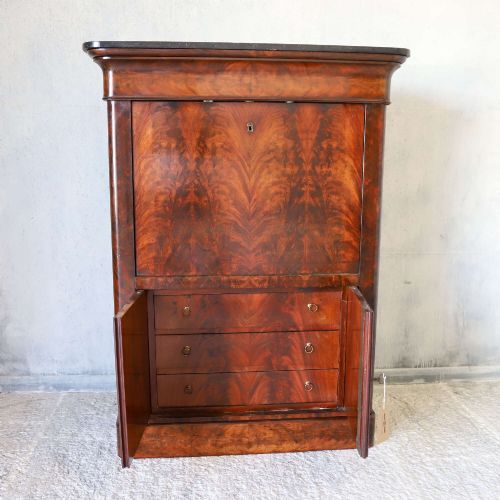 19TH C ALL ORIGINAL FRENCH SECRTAIRE ABATTANT CABINET MARBLE TOP SECRET DRAWERS - ADDITIONAL PHOTO 11