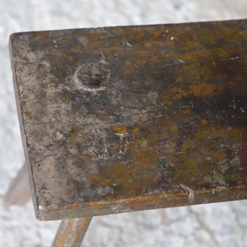 19TH CENTURY EASTERN EUROPEAN MILKING STOOL IN ORIGINAL GREEN PAINT - ADDITIONAL PHOTO 4