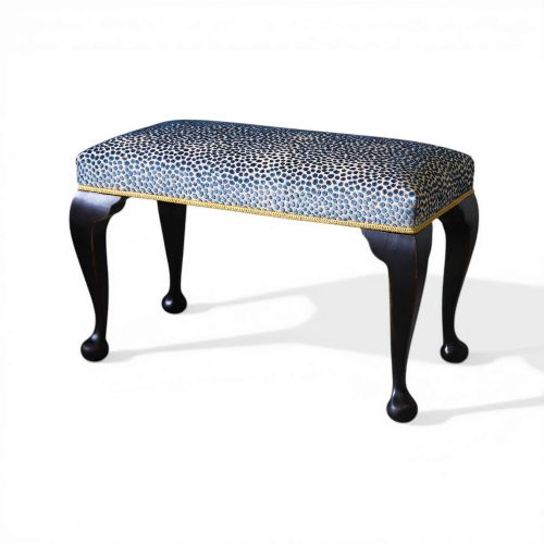 EDWARDIAN EBONISED STOOL WITH TURNED LEGS UPHOLSTERED SEAT SO VERSATILE AND FUNCTIONAL