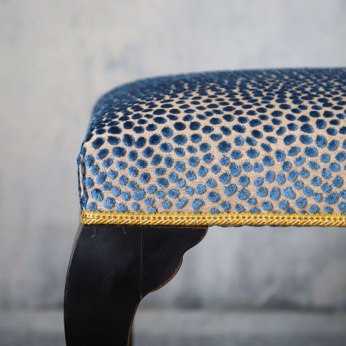 EDWARDIAN EBONISED STOOL WITH TURNED LEGS UPHOLSTERED SEAT SO VERSATILE AND FUNCTIONAL - ADDITIONAL PHOTO 5