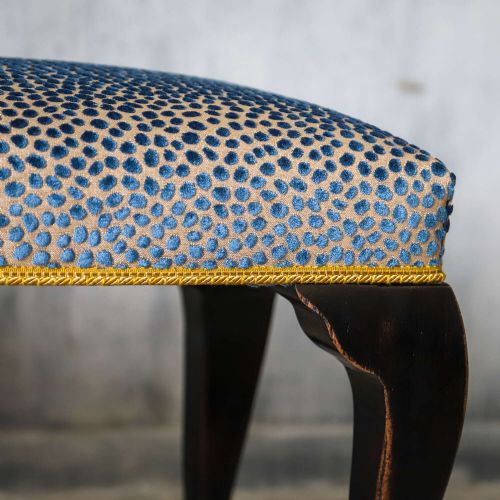 EDWARDIAN EBONISED STOOL WITH TURNED LEGS UPHOLSTERED SEAT SO VERSATILE AND FUNCTIONAL - ADDITIONAL PHOTO 7