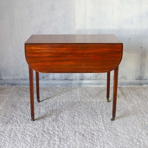 LATE 18TH CENTURY SHERATON STYLE MAHOGANY PEMBROKE TABLE PARTRIDGE WOOD CROSS BANDING - ADDITIONAL PHOTO 4