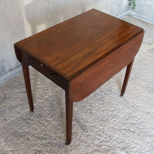 LATE 18TH CENTURY SHERATON STYLE MAHOGANY PEMBROKE TABLE PARTRIDGE WOOD CROSS BANDING - ADDITIONAL PHOTO 7