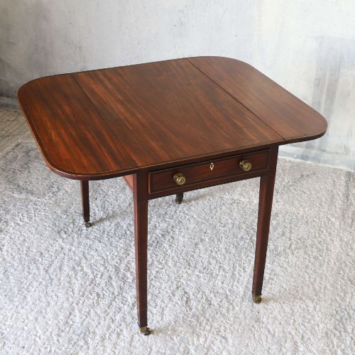LATE 18TH CENTURY SHERATON STYLE MAHOGANY PEMBROKE TABLE PARTRIDGE WOOD CROSS BANDING - ADDITIONAL PHOTO 9