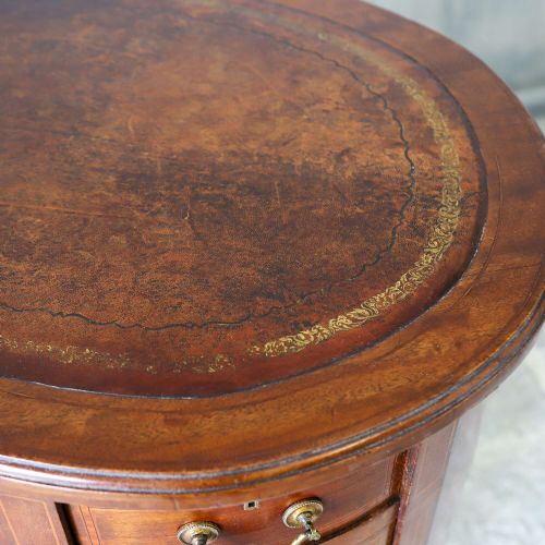 LATE 18THEARLY 19THCENTURY ENGLISH SHERATON REVIVAL KIDNEY DESK ORIGINAL LEATHER TOP - ADDITIONAL PHOTO 5