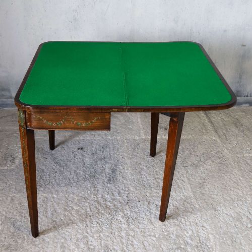 REGENCY ROSEWOOD CARD TABLE WITH LATER PAINTED DECORATION CIRCA 1800 - ADDITIONAL PHOTO 10
