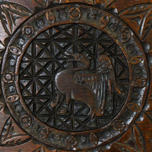19THCENTURY CARVED WALL PLAQUE FORMER TABLETOP - ADDITIONAL PHOTO 2