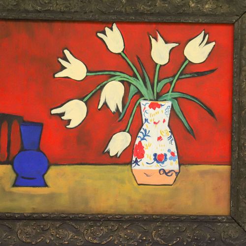 SWEDISH MIDCENTURY STILL LIFE 1930S OIL ON BOARD IN CARVED FRAME - ADDITIONAL PHOTO 1