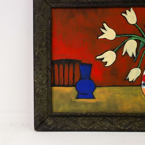 SWEDISH MIDCENTURY STILL LIFE 1930S OIL ON BOARD IN CARVED FRAME - ADDITIONAL PHOTO 2