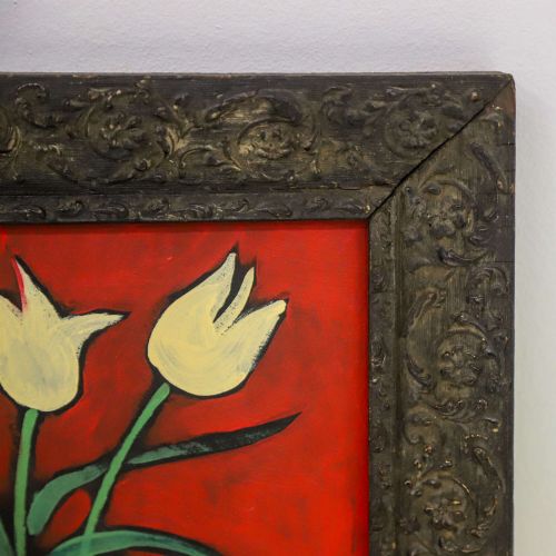 SWEDISH MIDCENTURY STILL LIFE 1930S OIL ON BOARD IN CARVED FRAME - ADDITIONAL PHOTO 3