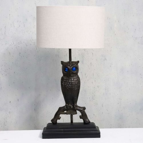 PAIR OF AMERICAN CAST IRON OWL LAMPS C1930S CONVERTED FROM ANDIRONS - ADDITIONAL PHOTO 10
