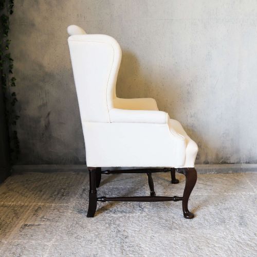 19TH CENTURY ARM CHAIR NEWLY UPHOLSTERED IN CALICO - ADDITIONAL PHOTO 3
