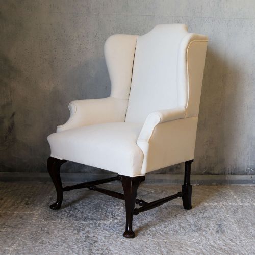 19TH CENTURY ARM CHAIR NEWLY UPHOLSTERED IN CALICO - ADDITIONAL PHOTO 4