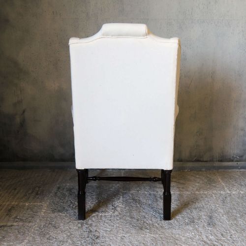 19TH CENTURY ARM CHAIR NEWLY UPHOLSTERED IN CALICO - ADDITIONAL PHOTO 6