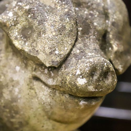 1930S ENGLISH CAST STONE PIG AND PIGLETS GARDEN STATUE LARGE SOW WITH SEVEN PIGLETS - ADDITIONAL PHOTO 12