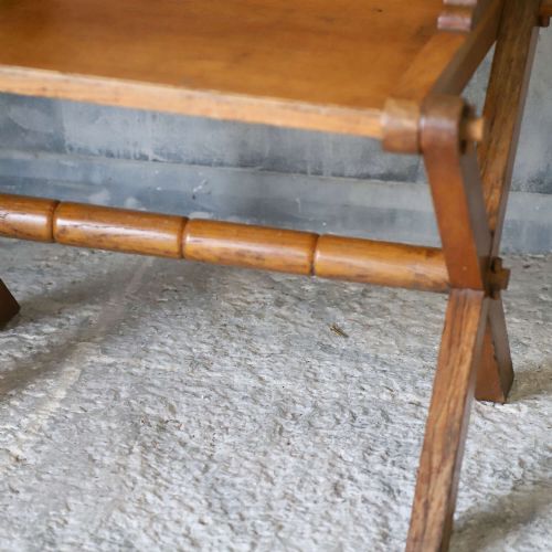 PAIR OF OAK GOTHIC REVIVAL GLASTONBURY CHAIRS WITH TREFOIL DETAILS EARLY 1900S - ADDITIONAL PHOTO 14