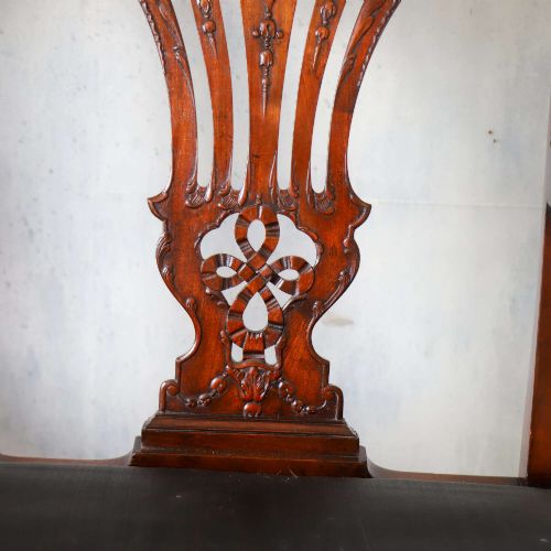 EDWARDIAN MAHOGANY 3SEATER SETTEE WITH CHIPPENDALESTYLE CARVED BACK C1910 - ADDITIONAL PHOTO 6