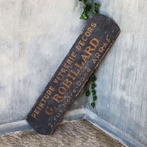 FRENCH BELLE POQUE ERA HAND PAINTED TRADE SIGN IN ORIGINAL CONDITION 18701914 - ADDITIONAL PHOTO 5